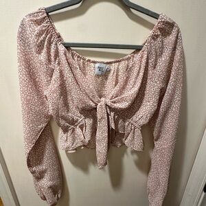 Princess Polly Tie Crop Long Sleeve Top